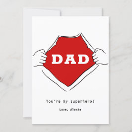 Superhero Papa Väter niedlich rot Karte