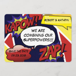 Superhero Parody Save the Date Wedding