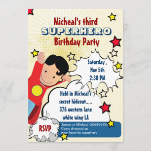 Superhero Party Geburtstagseinladung Einladung