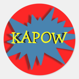 Superhero Party Theme Red Blue Runder Aufkleber