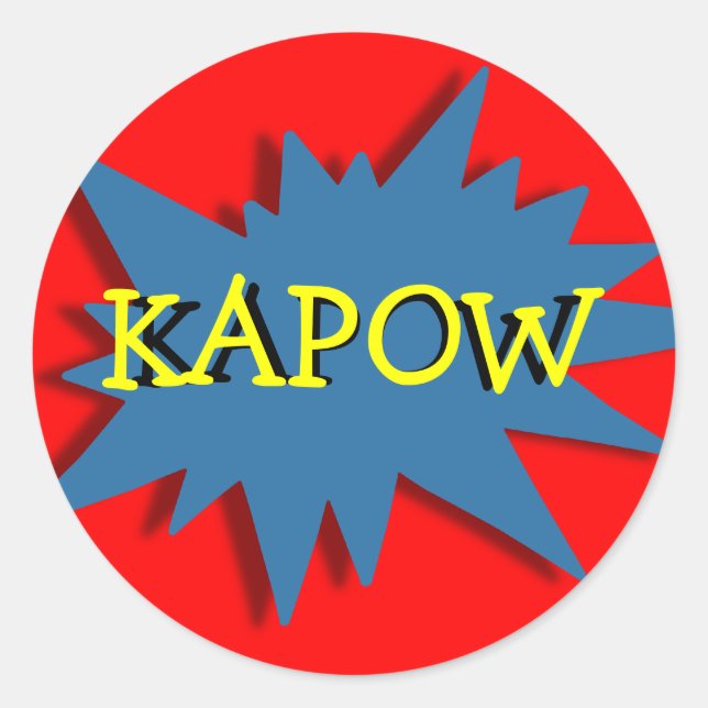 Superhero Party Theme Red Blue Runder Aufkleber (Vorderseite)