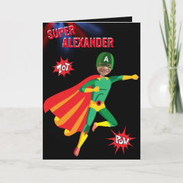 Superhero Phantastisch Green Flying Boy Fab Geburt Karte
