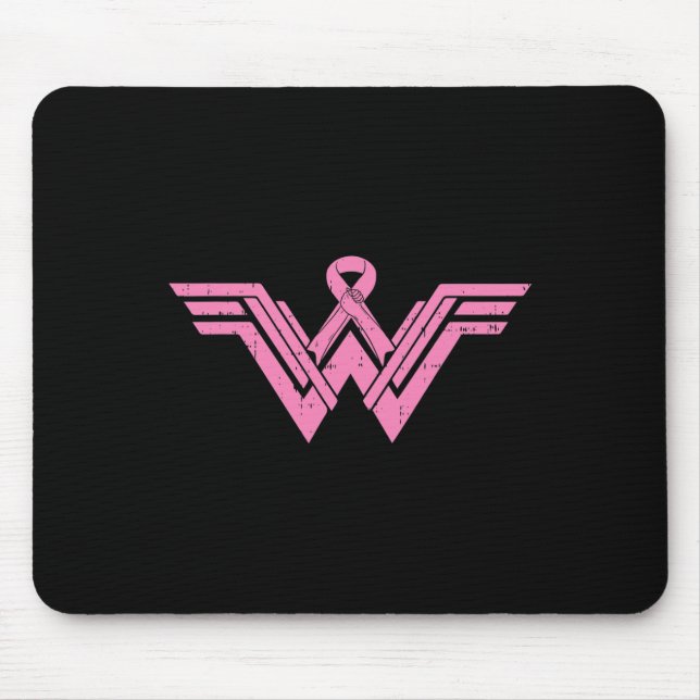 Superhero Pink Ribbon Brustkrebs Mama Mousepad (Vorne)