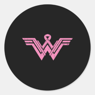 Superhero Pink Ribbon Brustkrebs Mama Runder Aufkleber