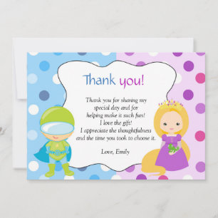 Superhero Princess Vielen Dank Note Card Mitteilungskarte