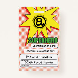 Superhero PVC-Identifikations-Abzeichen Ausweis
