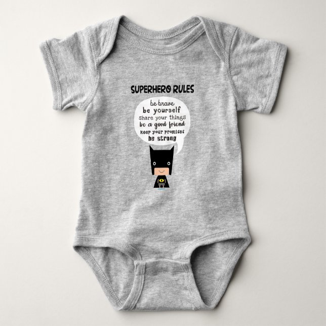 Superhero-Regeln Baby Strampler (Vorderseite)