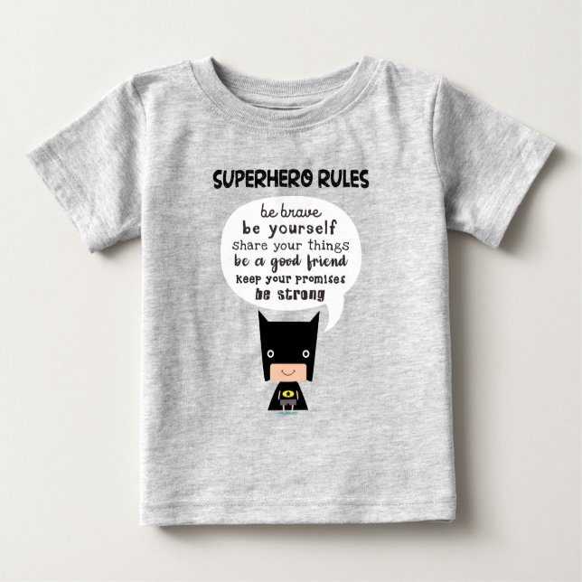 Superhero-Regeln Baby T-shirt (Vorderseite)
