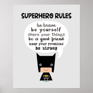 Superhero Rules Poster