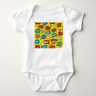 Superhero Saga: Niedliche Comic-Muster Baby Strampler