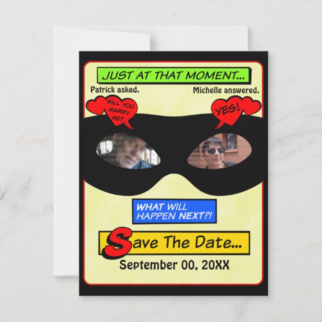 Superhero Save the Date (Vorderseite)