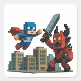 Superhero Skyblade Showdown Quadratischer Aufkleber