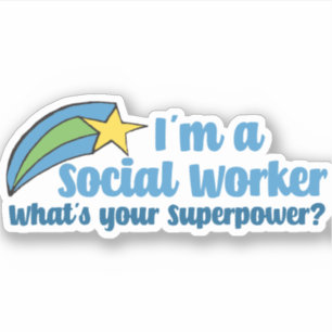 Superhero Social Worker Aufkleber