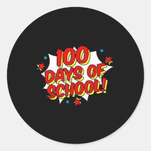 Superhero Style Happy 100. 100 Tage der Schule Runder Aufkleber