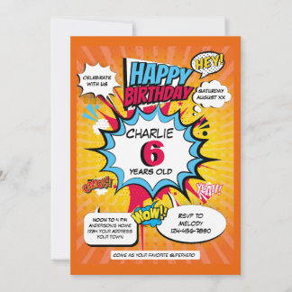 Superhero Thema Geburtstag Einladung