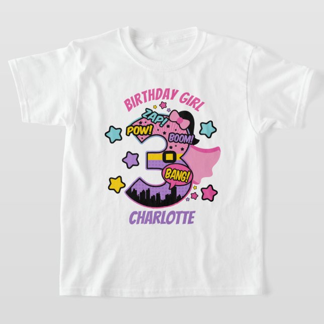 Superhero Third Birthday Girl 3. Super Girl T-Shirt (Ablage )