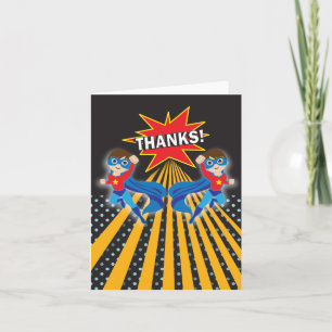 Superhero Twins Dankeschön Card Dankeskarte
