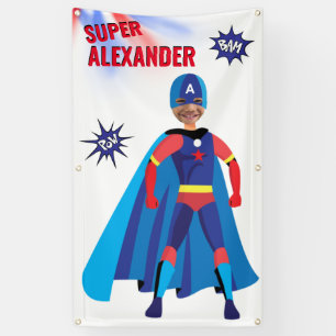 Superhero USA Atemberaubend Boy Fab Birthday Phant Banner