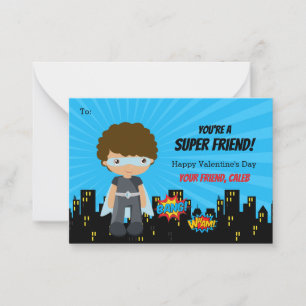 Superhero Valentine Card - Boys African American Mitteilungskarte