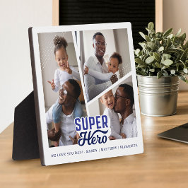 Superhero Vater Foto Collage Comic Buch Keepake Fotoplatte