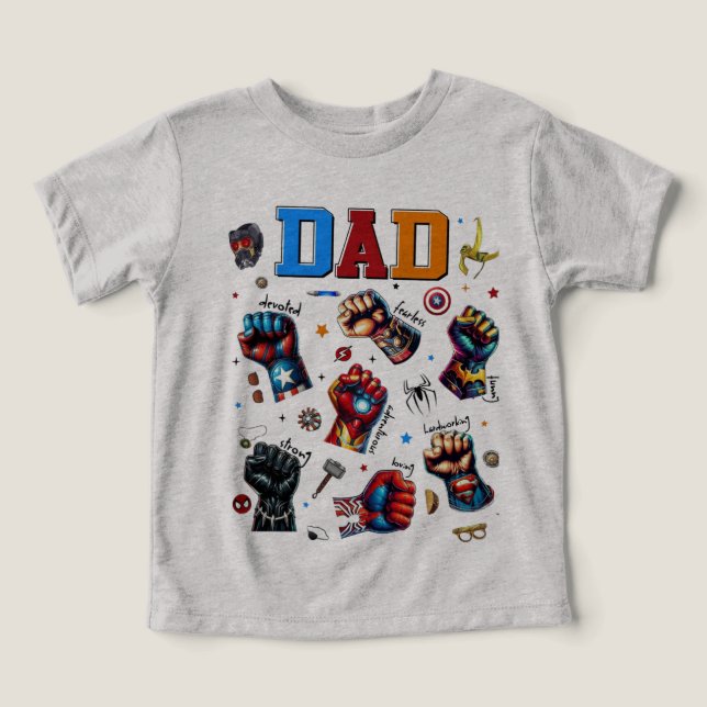 Superhero Vater Power Fists (Design Vorderseite)