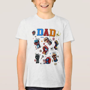 Superhero Vater Power Fists Tri-Blend Shirt