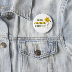 Superhero White Button von Poet Adiela Akoo