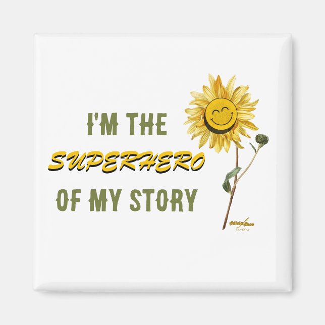 Superhero White Magnet von Poet Adiela Akoo (Vorne)