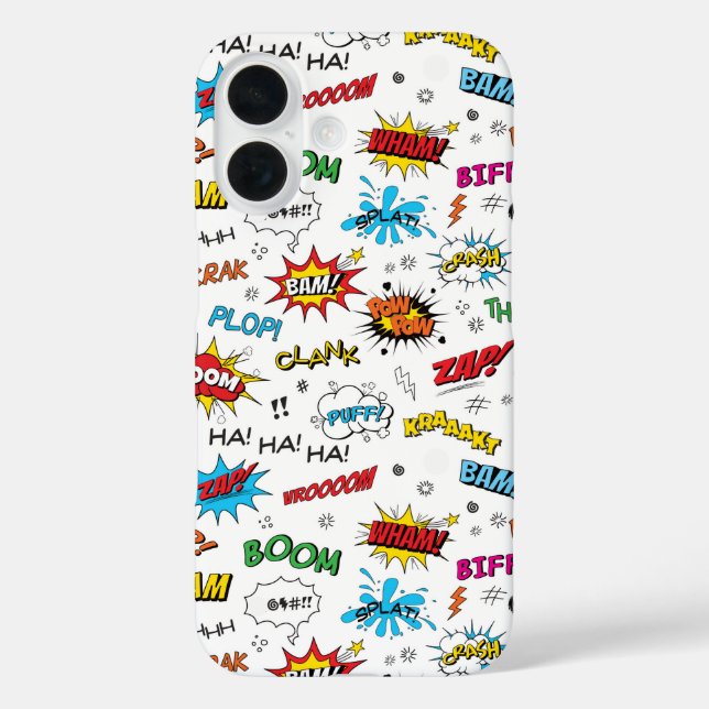 Superheroes Comic Muster Case-Mate iPhone Hülle (Rückseite)