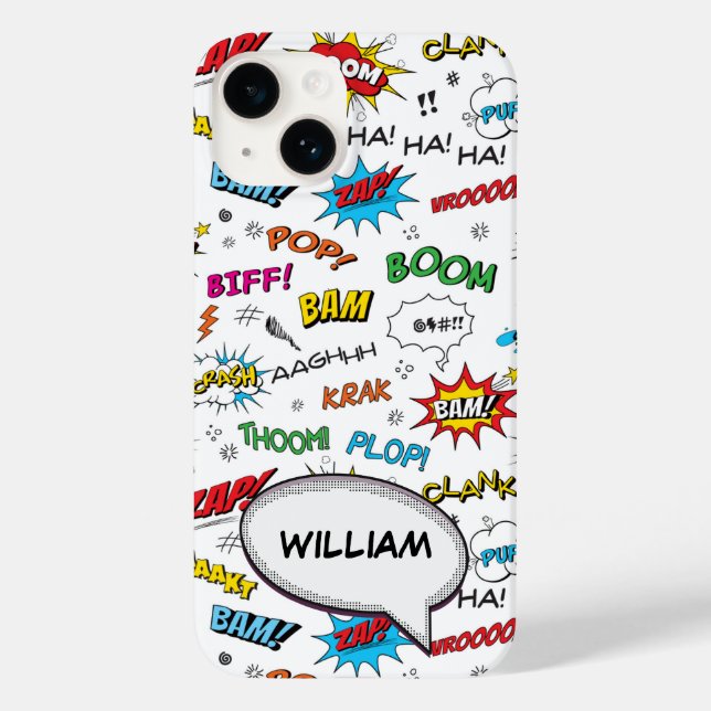 Superheroes Comic Muster Case-Mate iPhone Hülle (Rückseite)