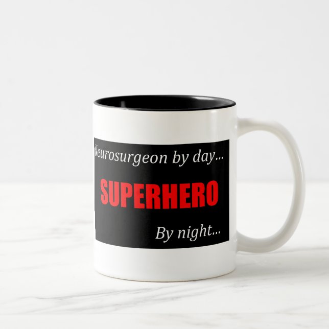 Superheroneurochirurg-Tasse Zweifarbige Tasse (Rechts)