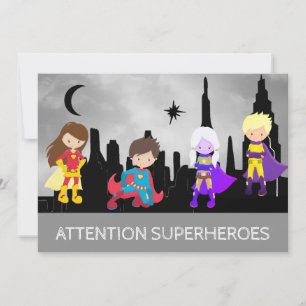 *~* SUPERHEROS Kinder Geburtstagsparty Einladung