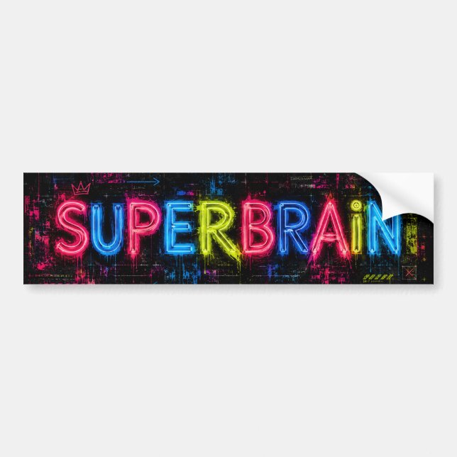 Superhirn KI Autoaufkleber (Vorne)