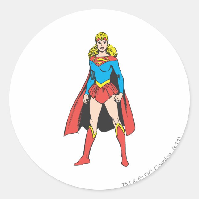 Superigirl Stände Runder Aufkleber (Vorderseite)