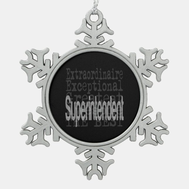 Superintendent Schneeflocken Zinn-Ornament (Vorderseite)