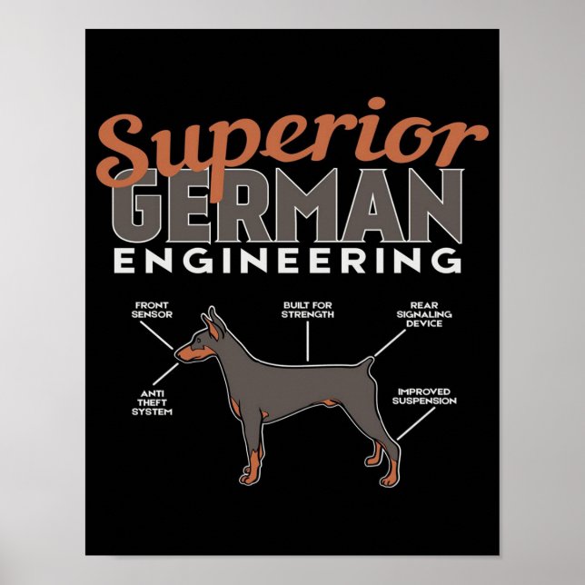 Superior German Engineering Doberman Dog Poster (Vorne)