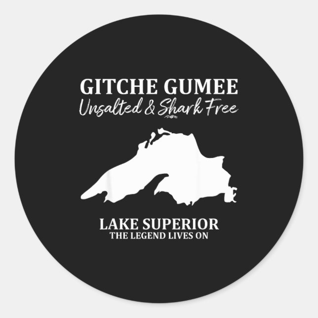 Superior, Großer See, Gitche Gumee Apparel Lakes  Runder Aufkleber (Vorderseite)