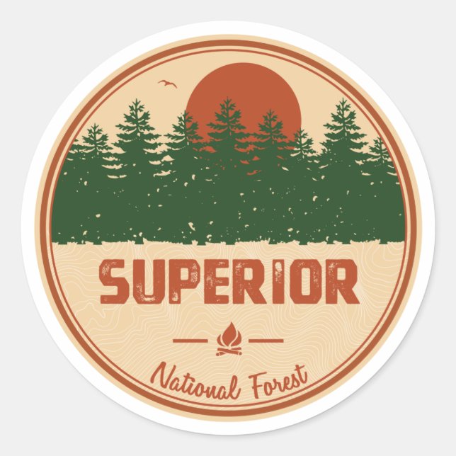 Superior National Forest Runder Aufkleber (Vorderseite)