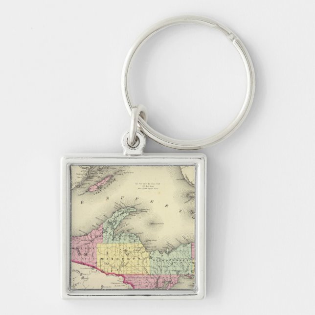 Superior-See und der nördliche Teil von Michigan Schlüsselanhänger (Vorne)