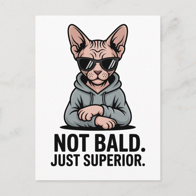 Superior Sphynx Cat Sarcastic Attitude Art Postkarte (Vorderseite)