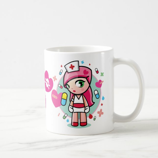 Superkawaiii Krankenschwester Kaffeetasse (Rechts)