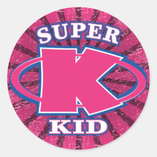 Superkindermädchen-Aufkleber Runder Aufkleber