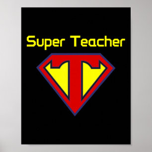 Superlehrer Superheld Lustiger Lehrer Poster