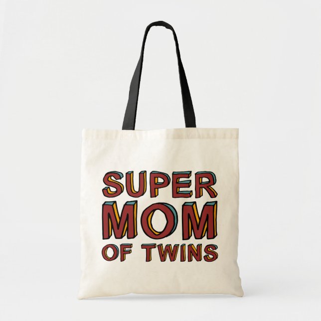 SUPERMama DER ZWILLINGE Tragetasche (Vorne)