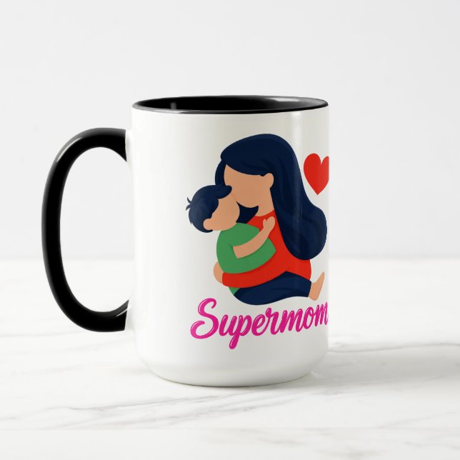 Supermama Süße Mutter-und-Kind-Kaffeetasse Tasse (Links)