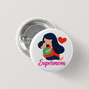 Supermama Süße Mutter-und-Kind-Nadel Button