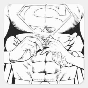 Superman Black and White 3 Quadratischer Aufkleber