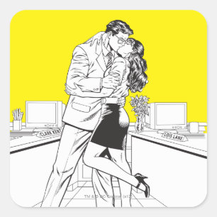 Superman Black and White 5 Quadratischer Aufkleber