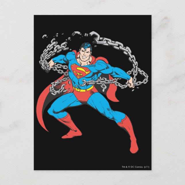 Superman Breaks Chains 2 Postkarte (Vorderseite)