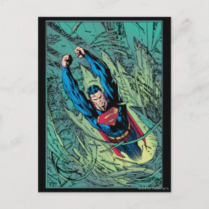 Superman bricht durch postkarte